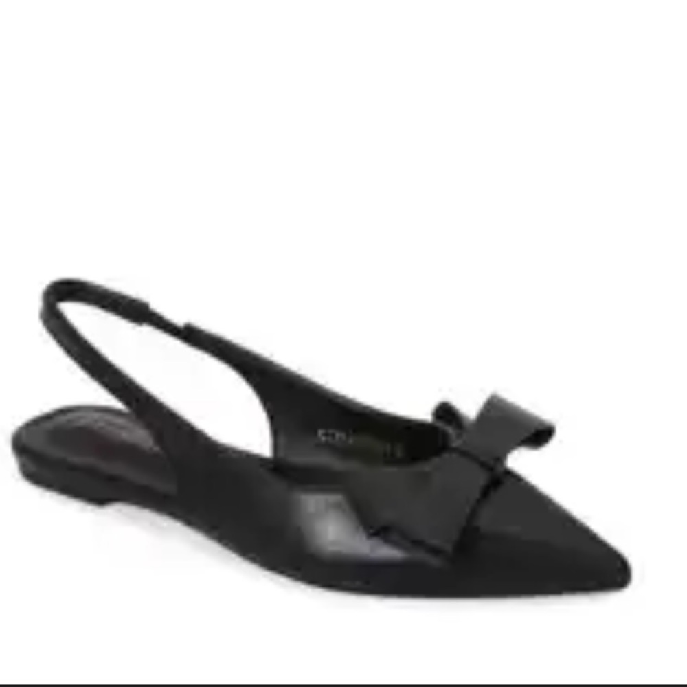 STUART WEITZMAN- leather slingback point-toe flats